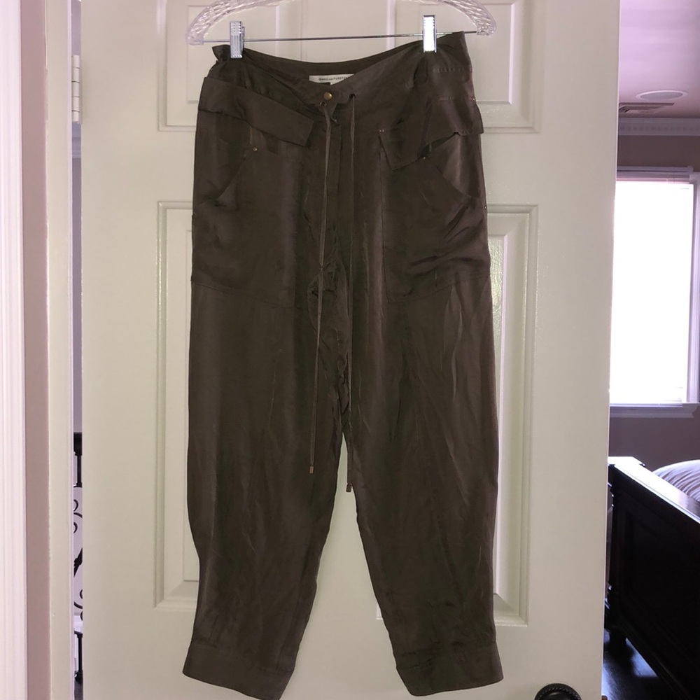 Diane Von Furstenberg Olive Green Silk Pants Sz 0